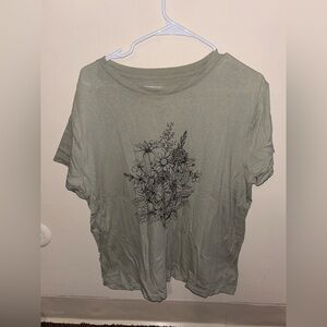 Green Flower Graphic Tee